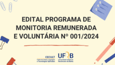 Edital programa de Monitoria Remunerada e Voluntária Nº 001/2024