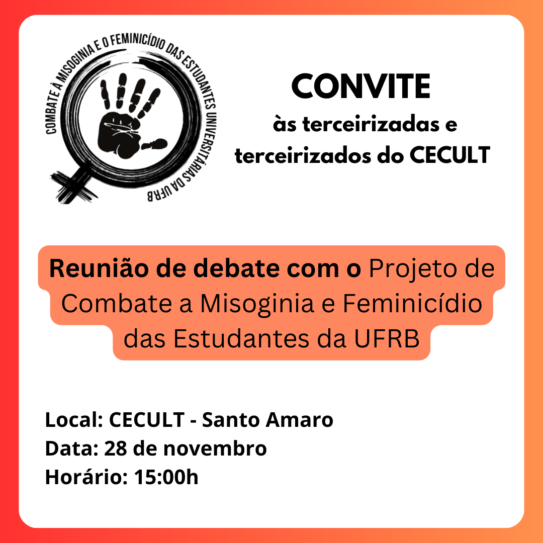 CONVITE aos  terceirizados e técnicos administrativos do CECULT 