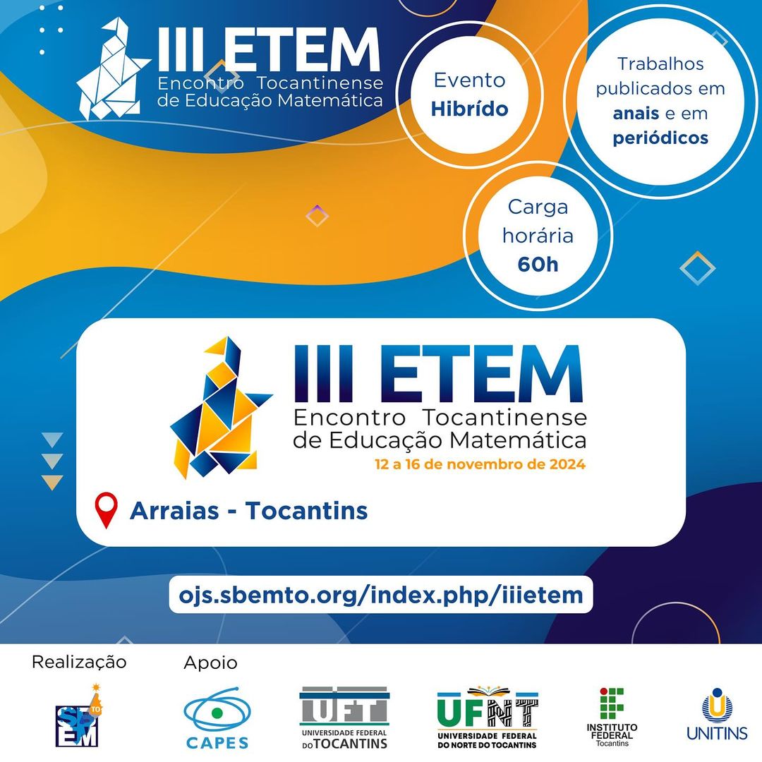  III ETEM – Encontro Tocantinense de Educação Matemática
