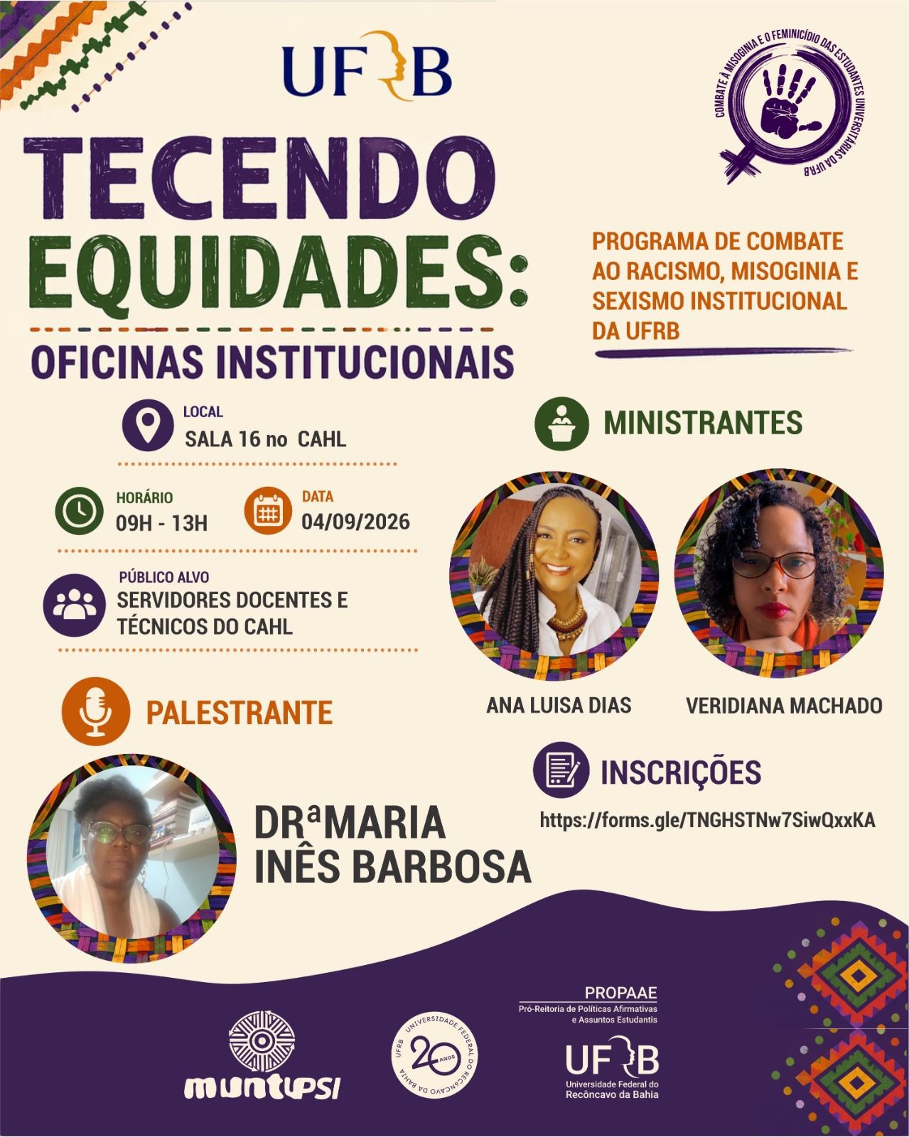 Tecendo Equidades: Oficinas Instituciionais