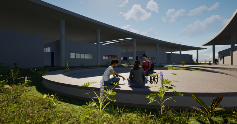 Vista externa 2 do projeto da sede do CECULT