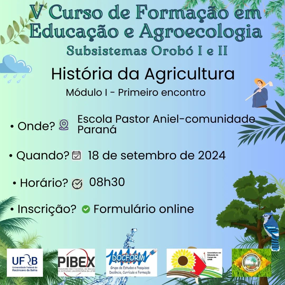 V Curso de Formação em Educação e Agroecologia - Subsistemas Orobó I e II