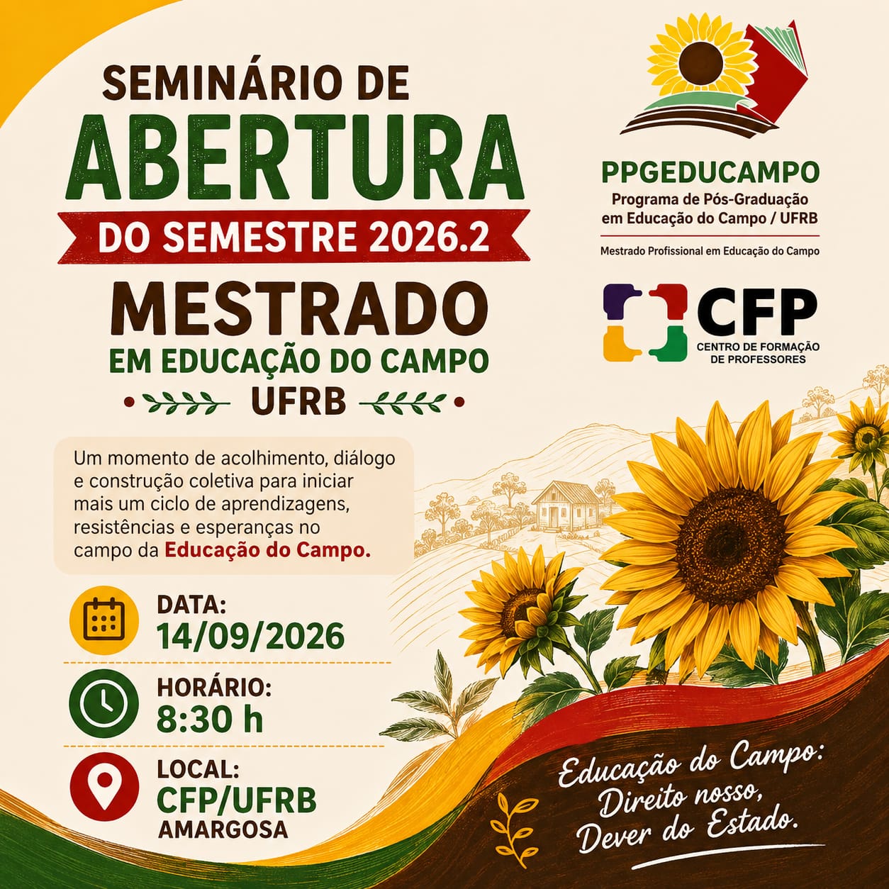 Seminário de Abertura do Semestre 2026.2 – PPGEDUCAMPO / UFRB