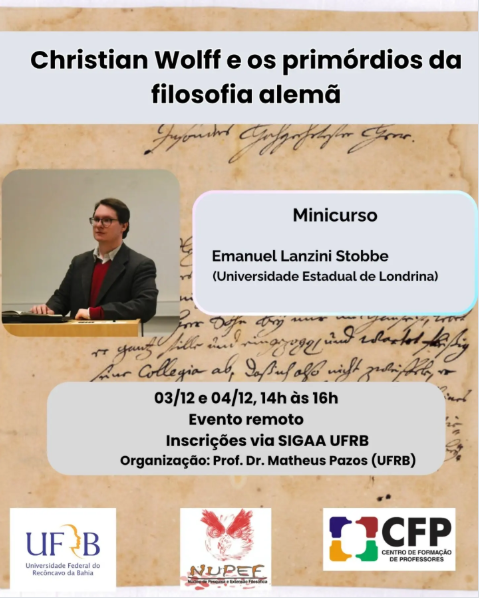 Minicurso Online: Christian Wolff e os primórdios da filosofia alemã