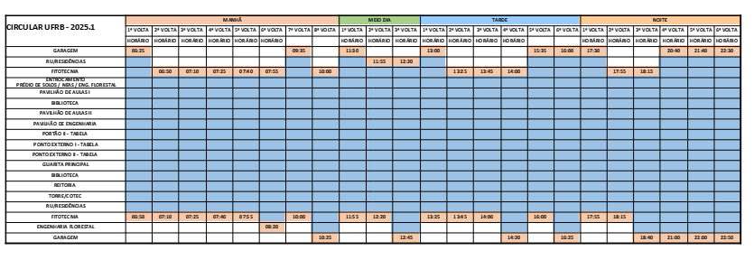 Horário Circular 2025.2