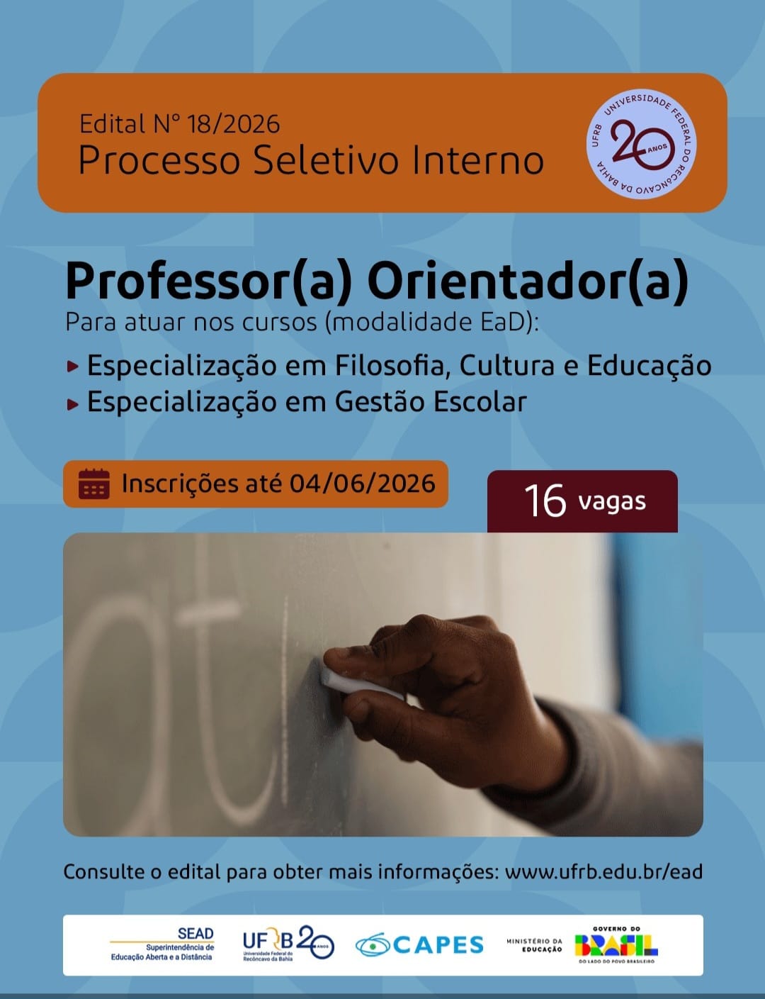 Especialização Professor Orientador Edital Interno 2026