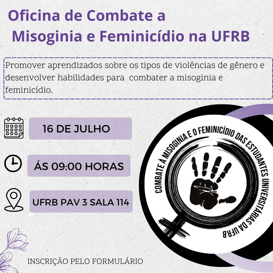 Oficina de Combate a Misoginia e Feminicído na UFRB
