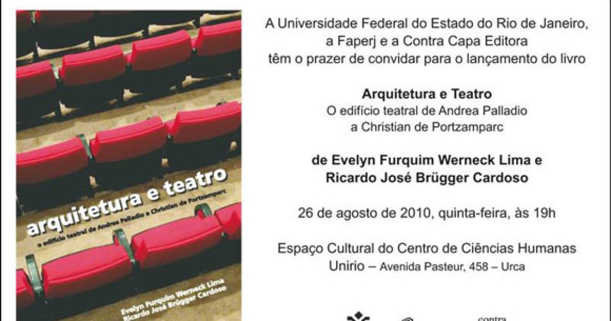 Lançamento do livro Arquitetura e Teatro o edifício de Andrea Palladio e Christian Portzamparc