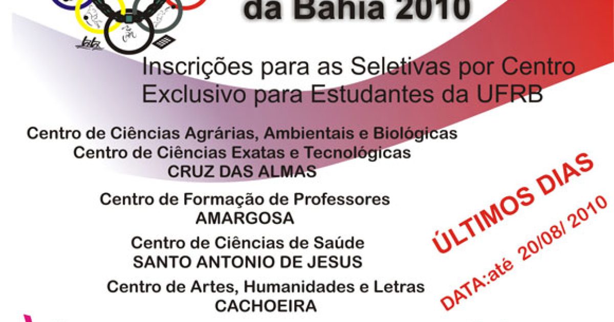 Últimos dias de inscrição para os Jogos Universitários do Recôncavo