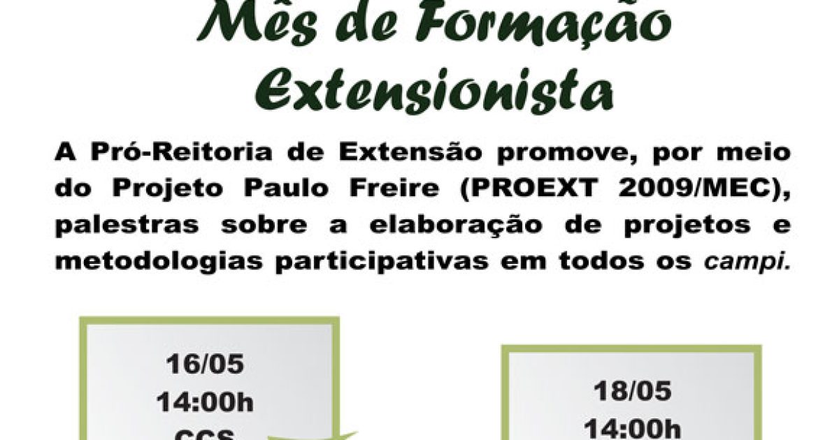 Maio – Mês de Formação Extensionista