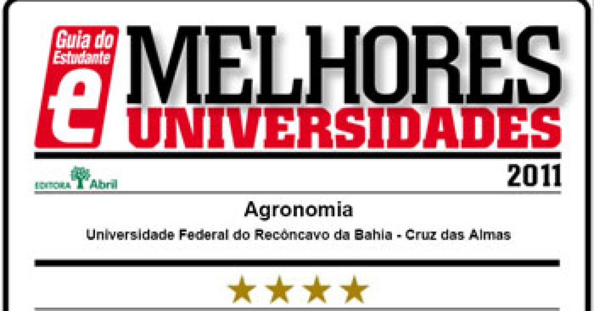 Curso de Agronomia da UFRB recebe conceito quatro estrelas em revista