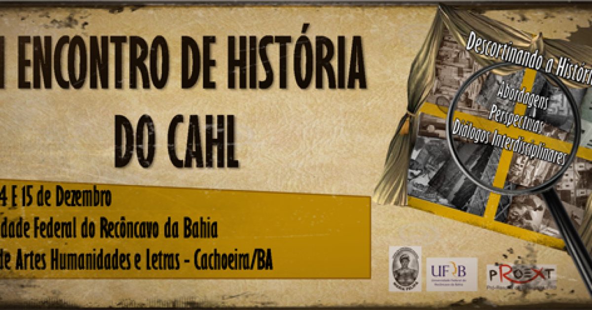 II Encontro de História do CAHL recebe propostas de simpósios temáticos, oficinas e minicursos