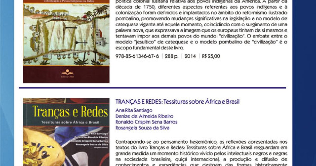 Editora da UFRB lança novos livros durante III RECONCITEC