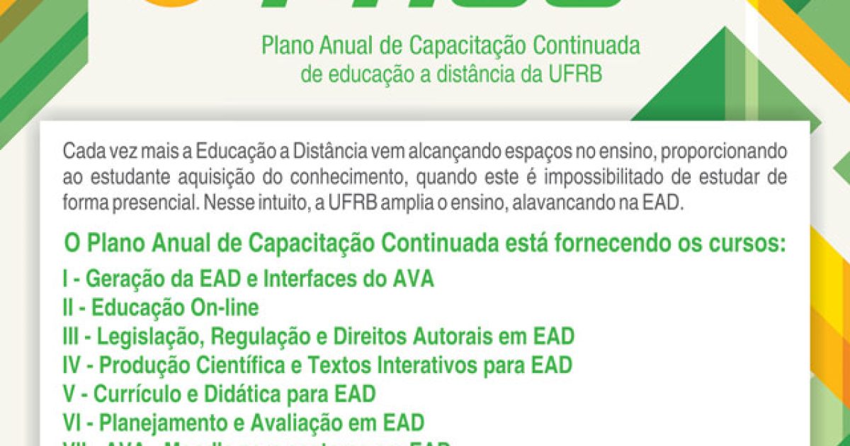 Superintendência de EAD da UFRB promove cursos de capacitação