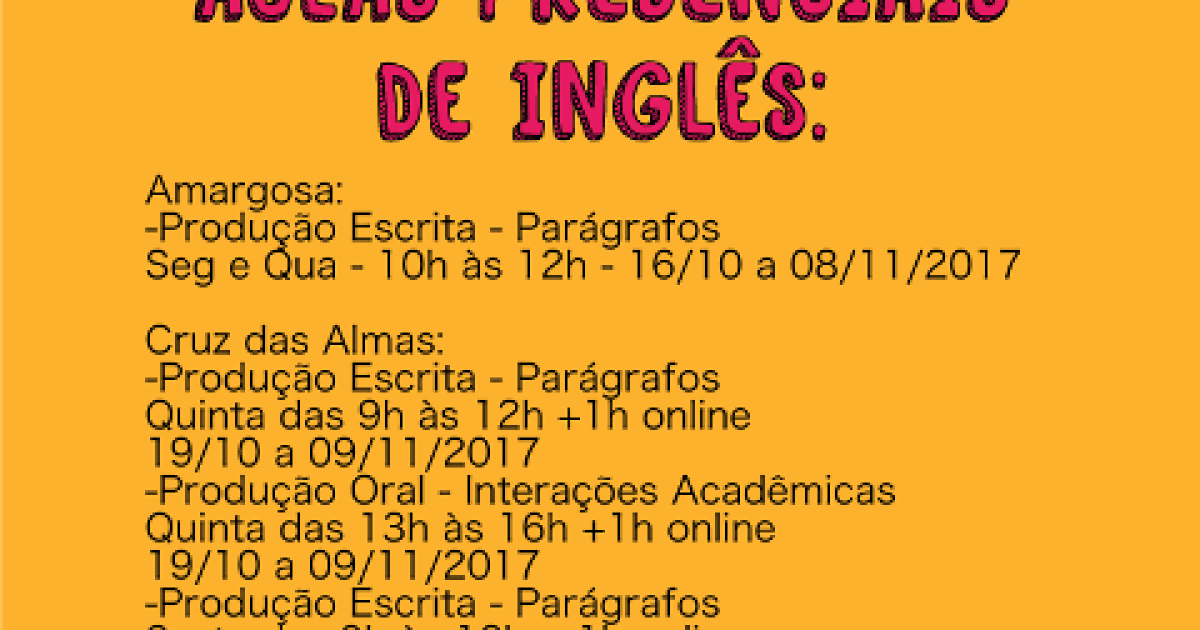 UFRB divulga inscrições para aulas presenciais de inglês pelo Idiomas sem Fronteiras