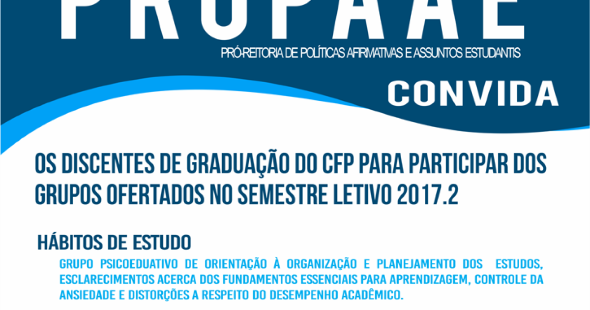 UFRB abre inscrições no CFP para grupos psicoeducativos do semestre 2017.2