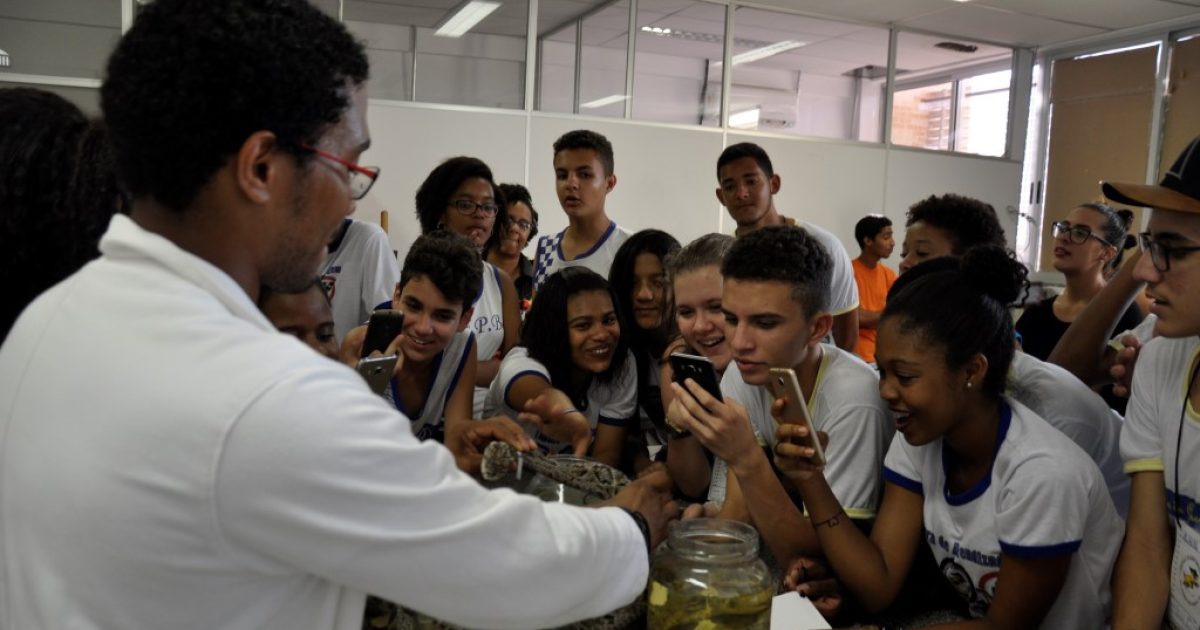 Alunos do ensino fundamental de São Gonçalo dos Campos conhecem estrutura da UFRB