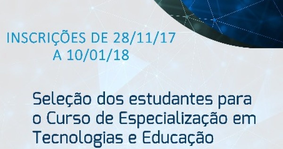 Especialização em Tecnologias e Educação Aberta e Digital com dupla certificação oferta vagas