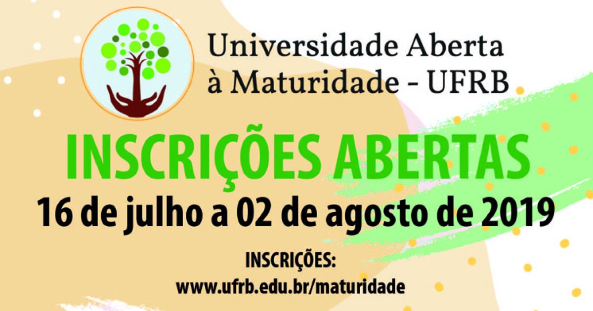 UFRB abre inscrições para Programa Universidade Aberta à Maturidade 2019.2