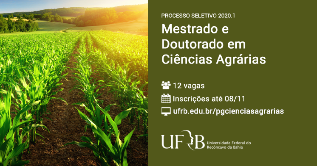 UFRB seleciona alunos para mestrado e doutorado em Ciências Agrárias