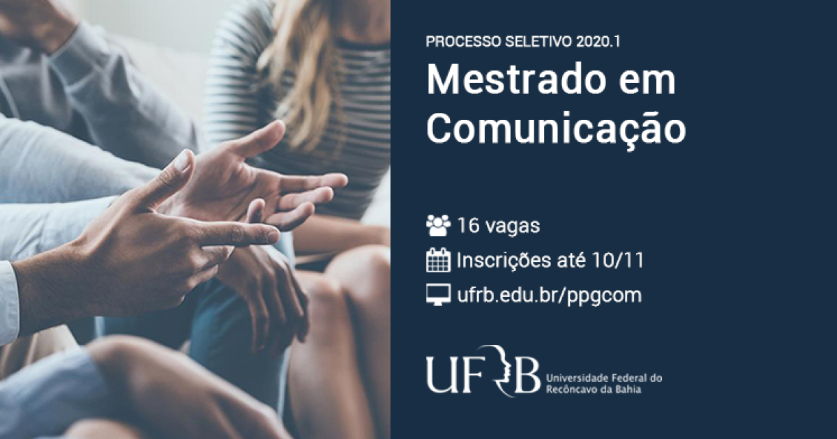 UFRB seleciona alunos para Mestrado em Comunicação, em Cachoeira