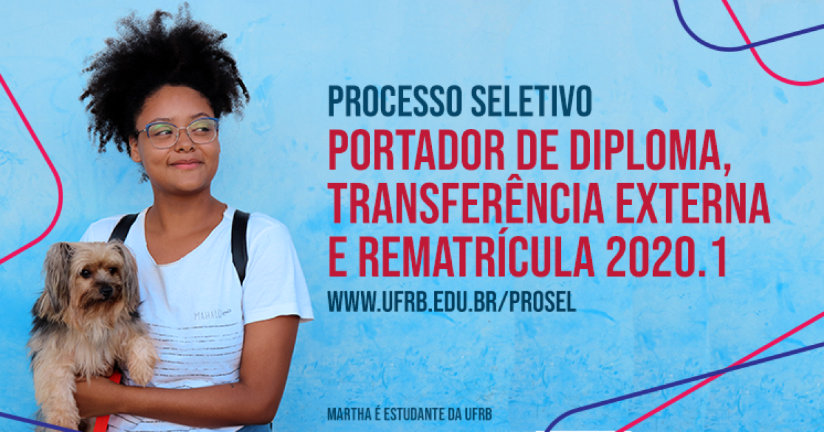 UFRB abre seleção para Transferência Externa, Portador de Diploma e Rematrícula 2020.1