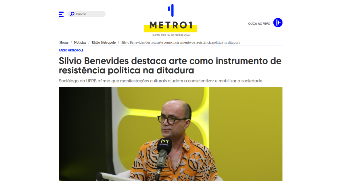 Silvio Benevides destaca arte como instrumento de resistência política na ditadura