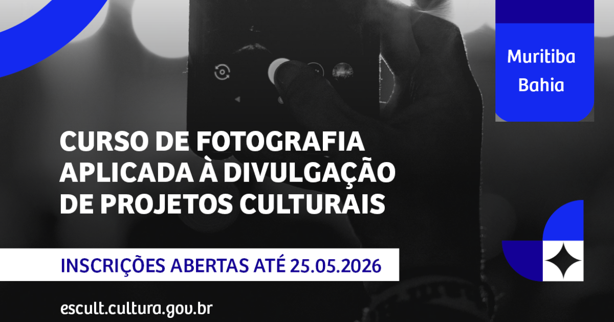 UFRB e EscultAqui oferecem curso gratuito de Fotografia para Projetos Culturais em Muritiba