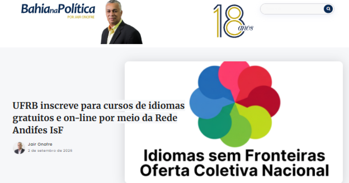 UFRB inscreve para cursos de idiomas gratuitos e on-line por meio da Rede Andifes IsF