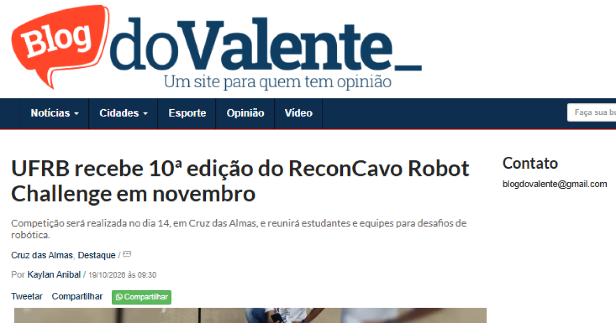 UFRB recebe 10ª edição do ReconCavo Robot Challenge em novembro