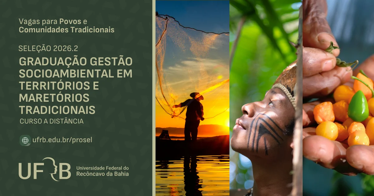 UFRB abre seleção para 150 vagas no curso a distância de Gestão Socioambiental em Territórios e Maretórios Tradicionais