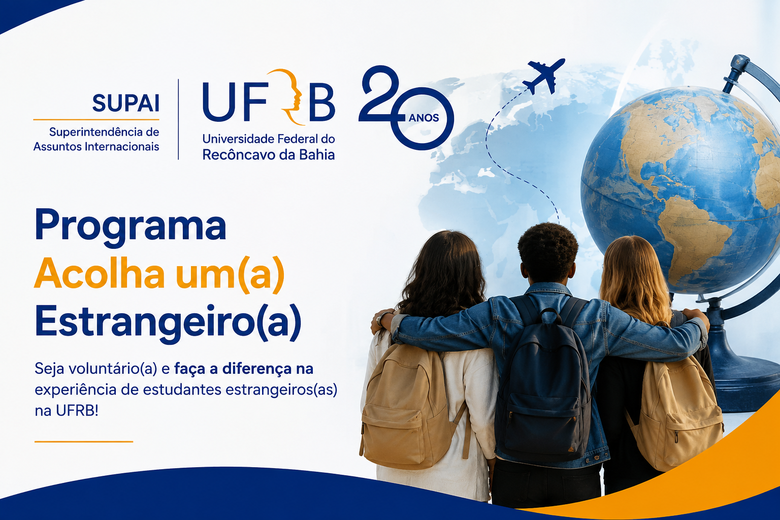 Programa Acolha um(a) Estrangeiro(a) abre inscrições para voluntários(as) no semestre 2026.2