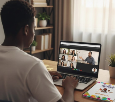 Aulas síncronas online durante a semana + aulões virtuais via YouTube.